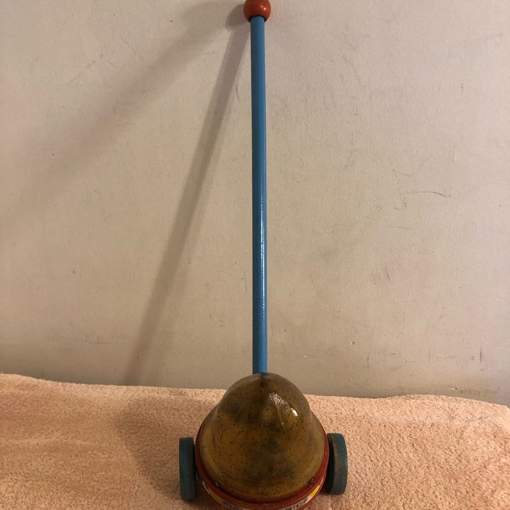 Vintage Fisher Price Original Corn Popper Wood Wheels